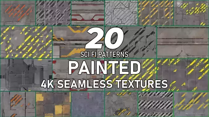 20 Seamless Sci-fi Panels - Painted Texture