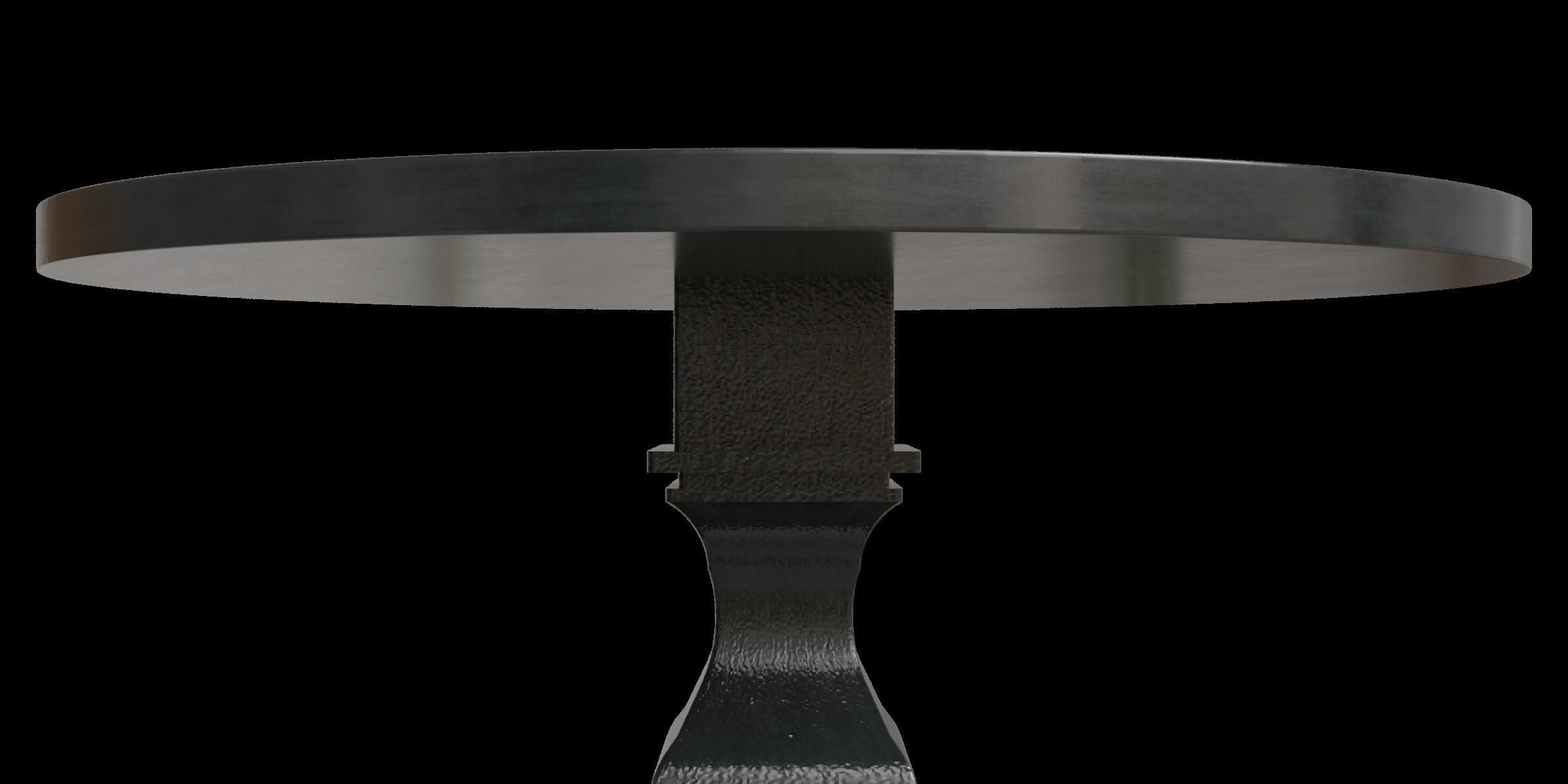 Traditional Style Wooden Round Top Dining Table Low-poly 3D model_7