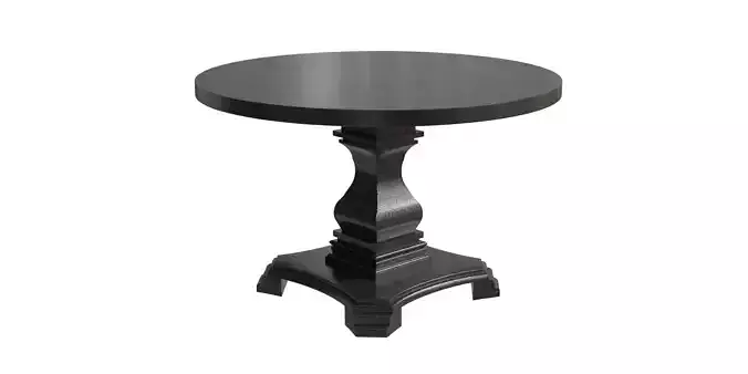 Traditional Style Wooden Round Top Dining Table