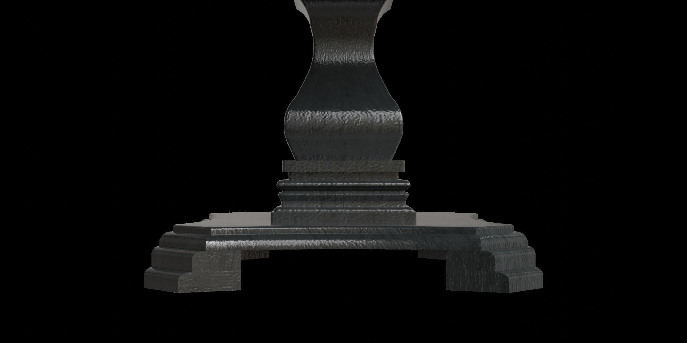 Traditional Style Wooden Round Top Dining Table Low-poly 3D model_8