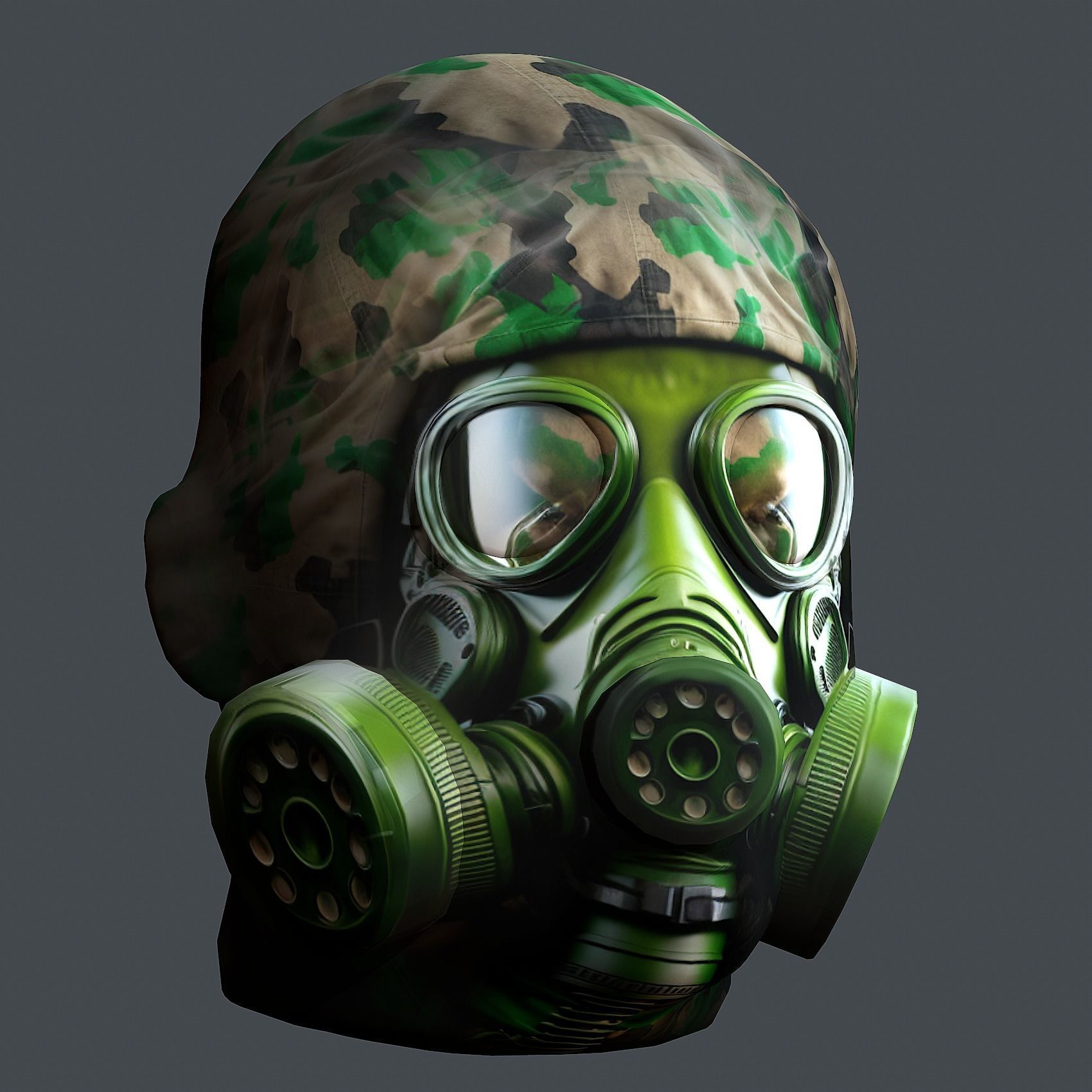 Helmet 3d model military combat Military Low-poly Low-poly 3D model_2