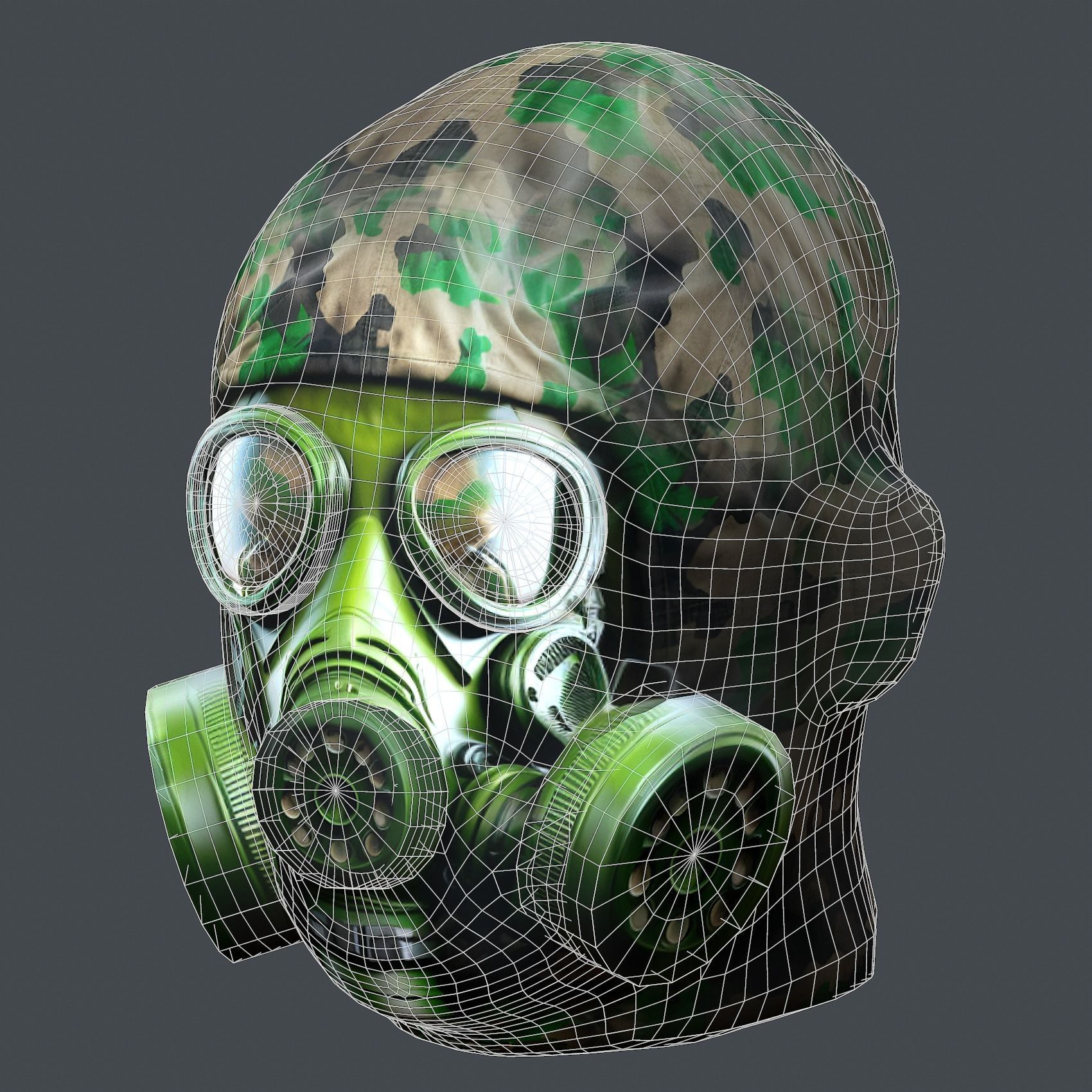 Helmet 3d model military combat Military Low-poly Low-poly 3D model_10