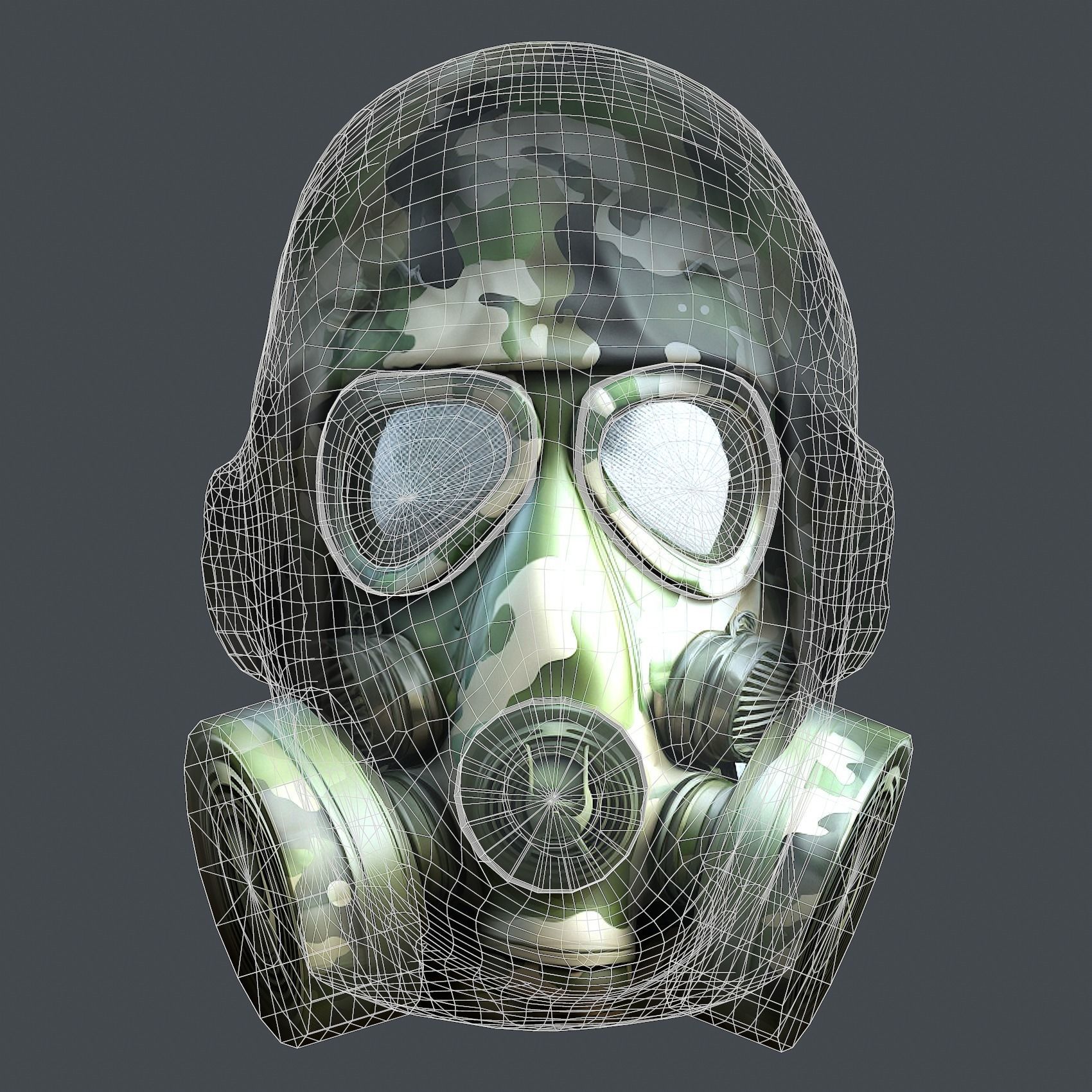 Helmet 3d model military combat Military Low-poly Low-poly 3D model_11