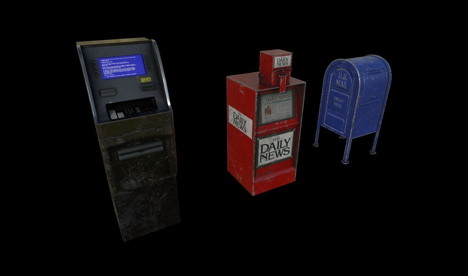 Street Props Pack 2 Low-poly 3D model_1