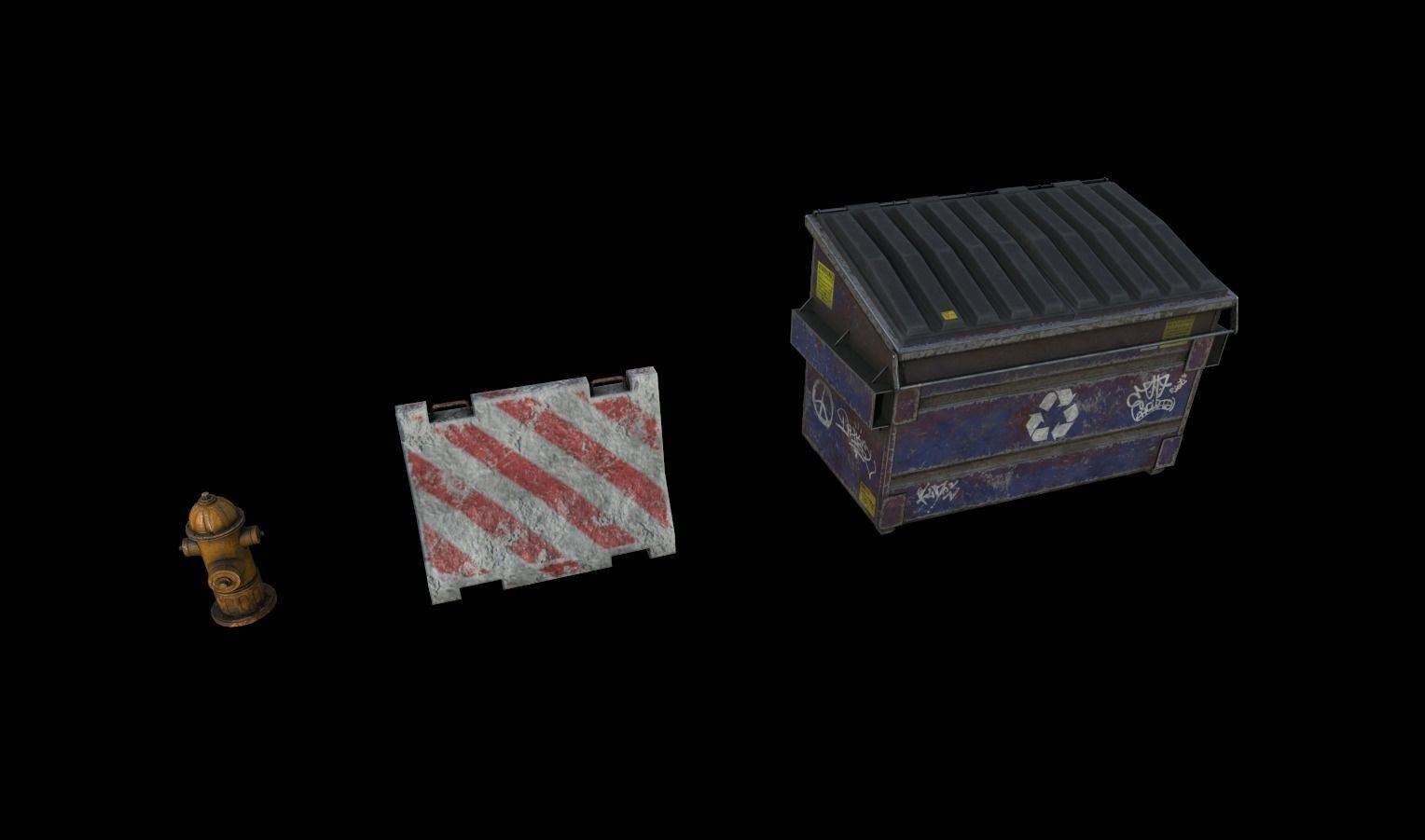 Street Props Pack 2 Low-poly 3D model_5