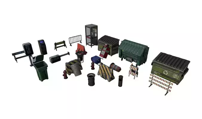 Street Props Pack 2 Low-poly 3D model