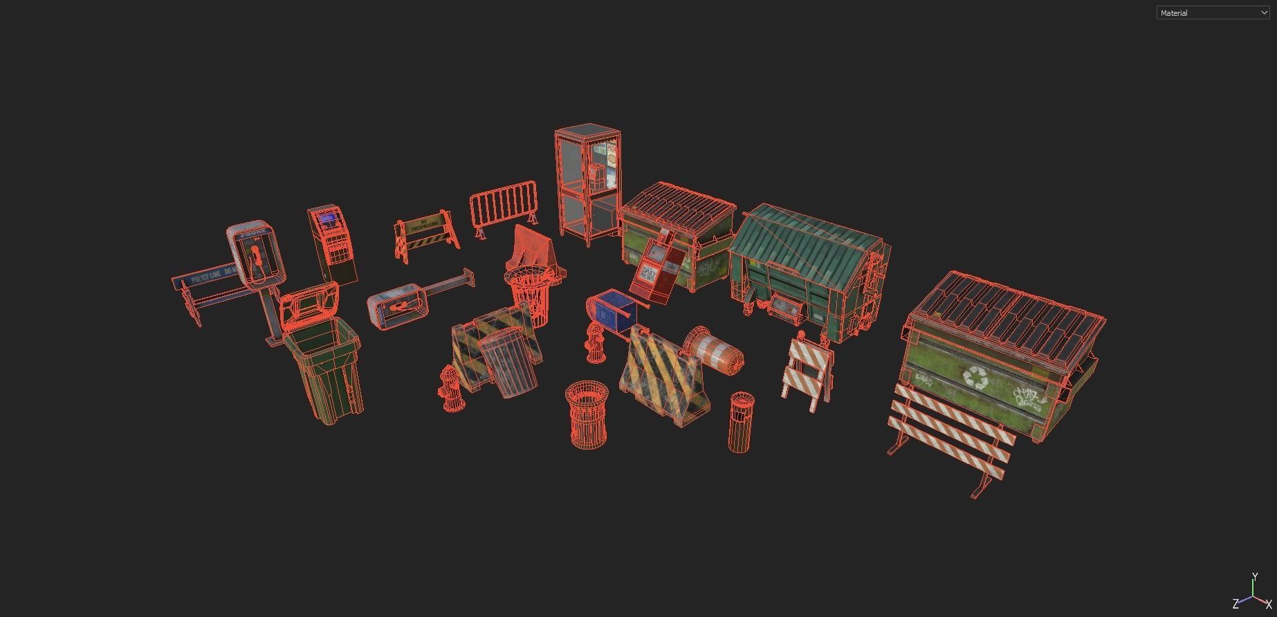 Street Props Pack 2 Low-poly 3D model_16