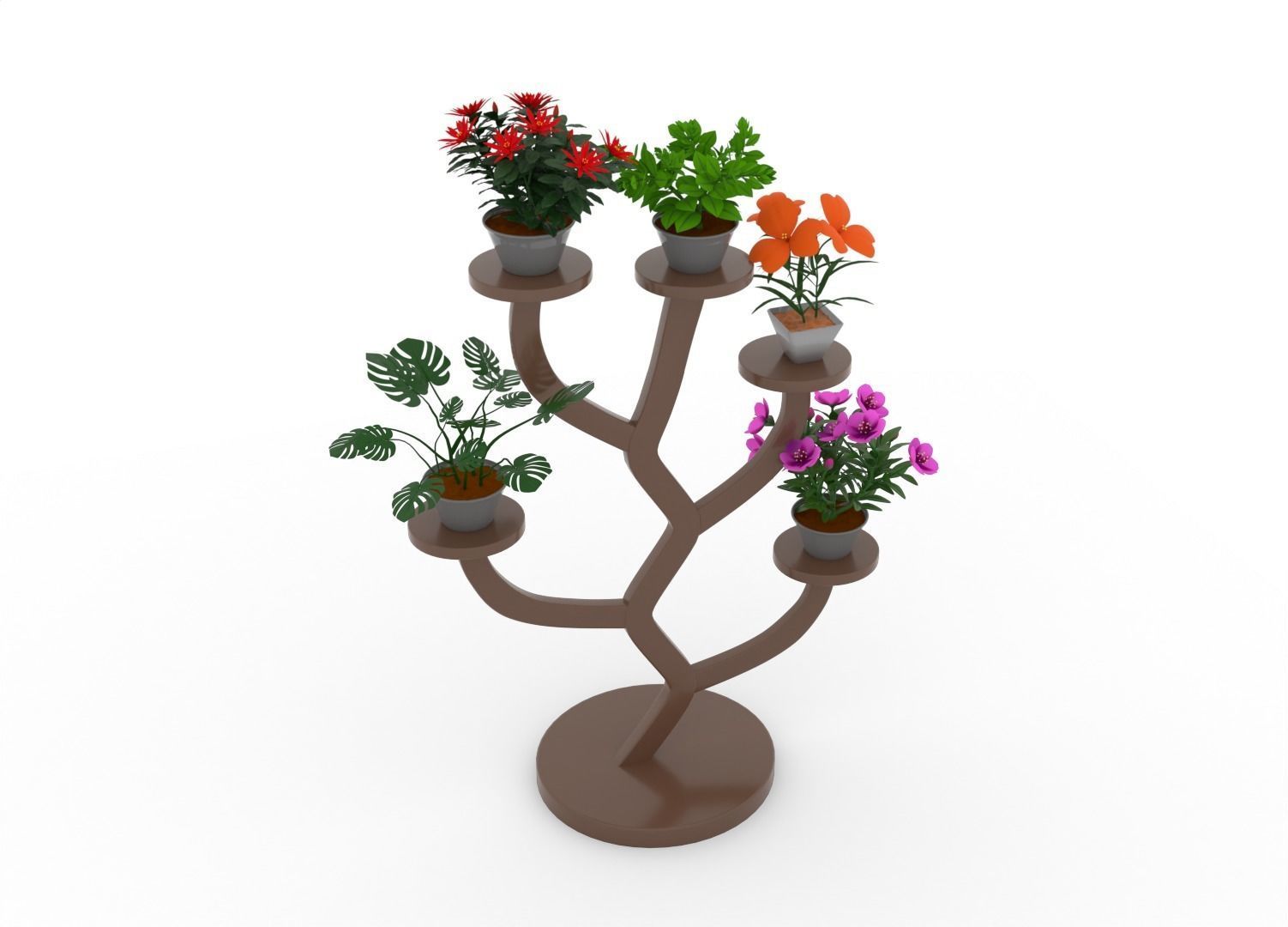 Plant Shelve Rack 3D Design Low-poly 3D model_2