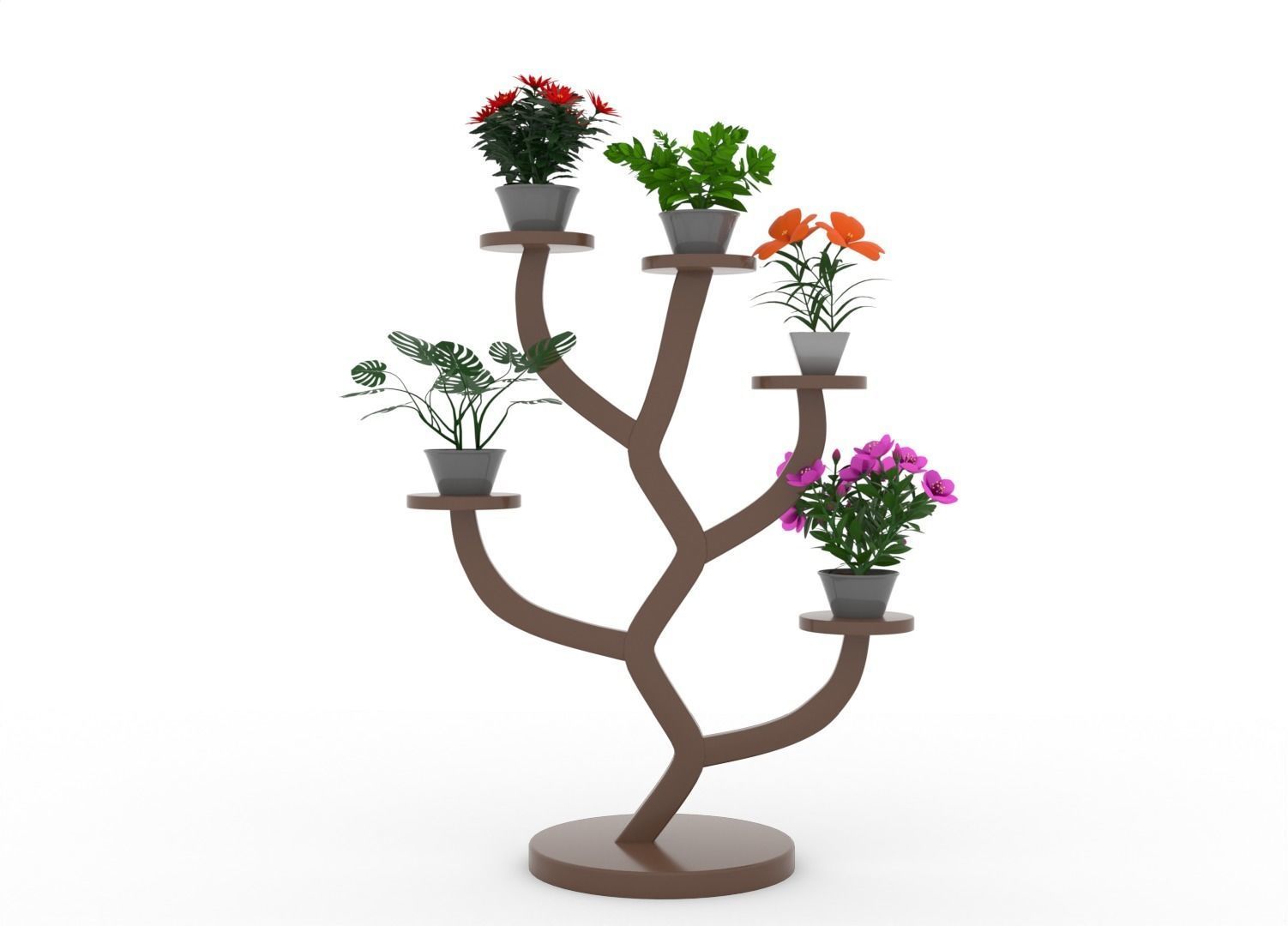 Plant Shelve Rack 3D Design Low-poly 3D model_1