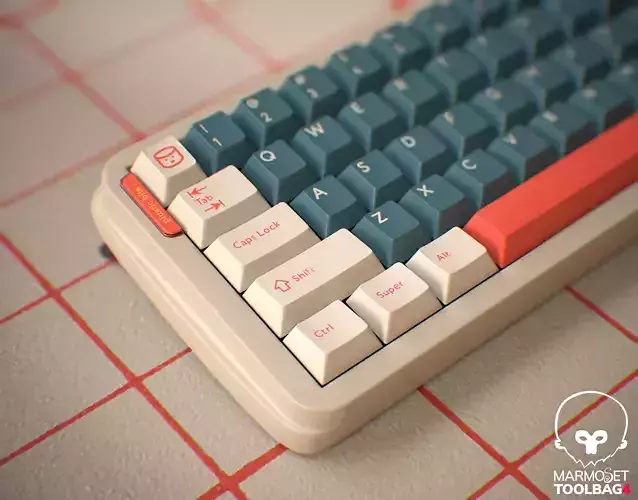 Mechanical Keyboard Custom Low-poly 3D model