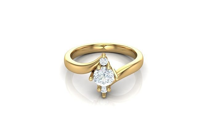 Solitaire Women Ring Version 2 SLT 37 3D print model