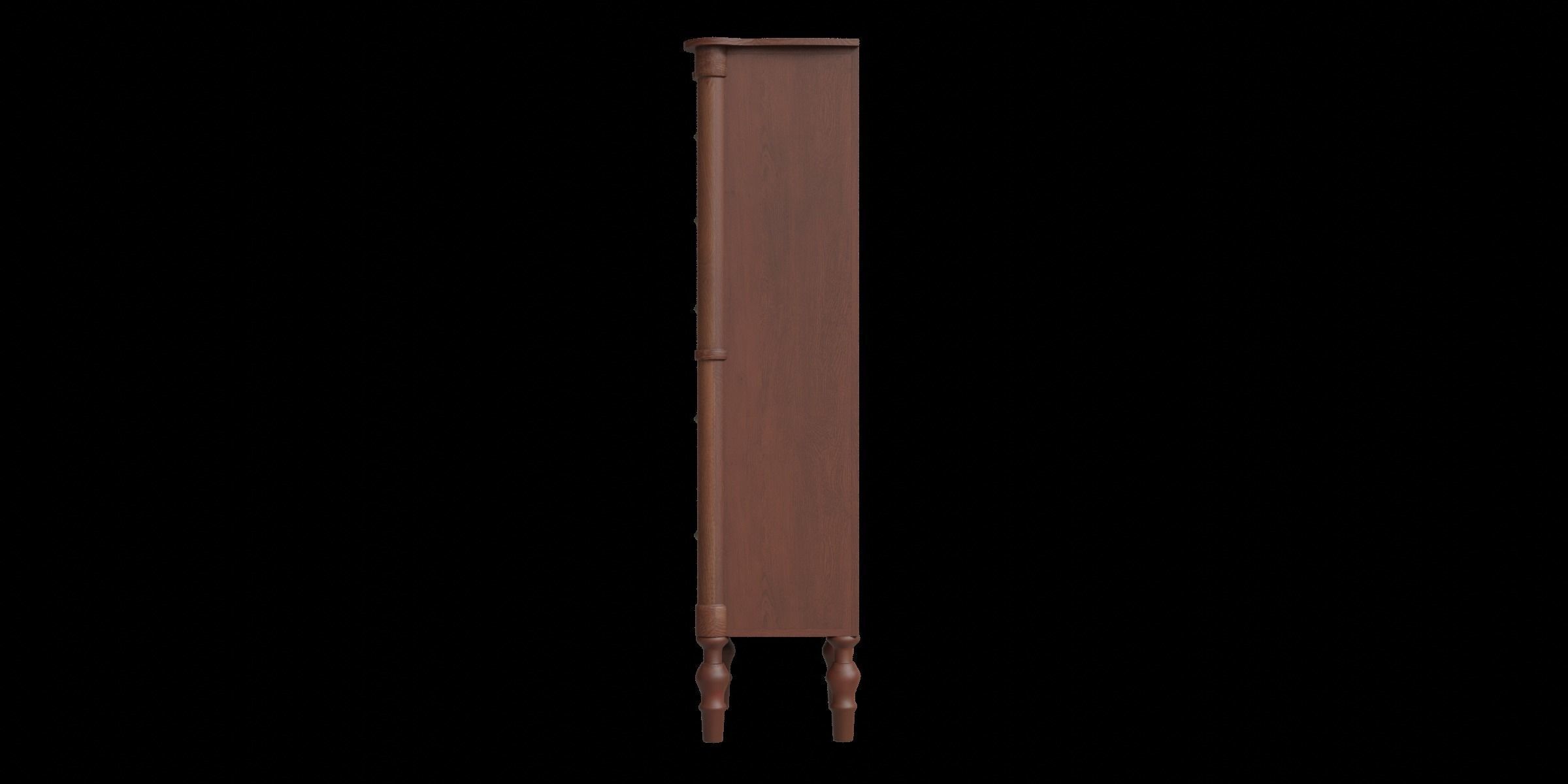 Suzanne Jewelry Armoire Walnut Low-poly 3D model_7