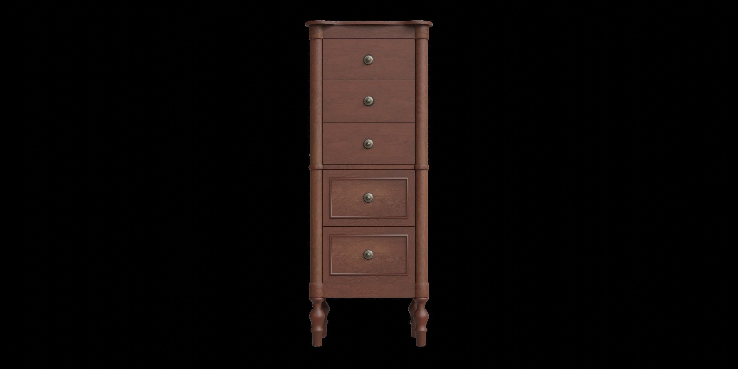 Suzanne Jewelry Armoire Walnut Low-poly 3D model_4