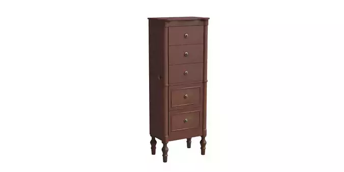 Suzanne Jewelry Armoire Walnut Low-poly 3D model Suzanne Jewelry Armoire Walnut Low-poly 3D model