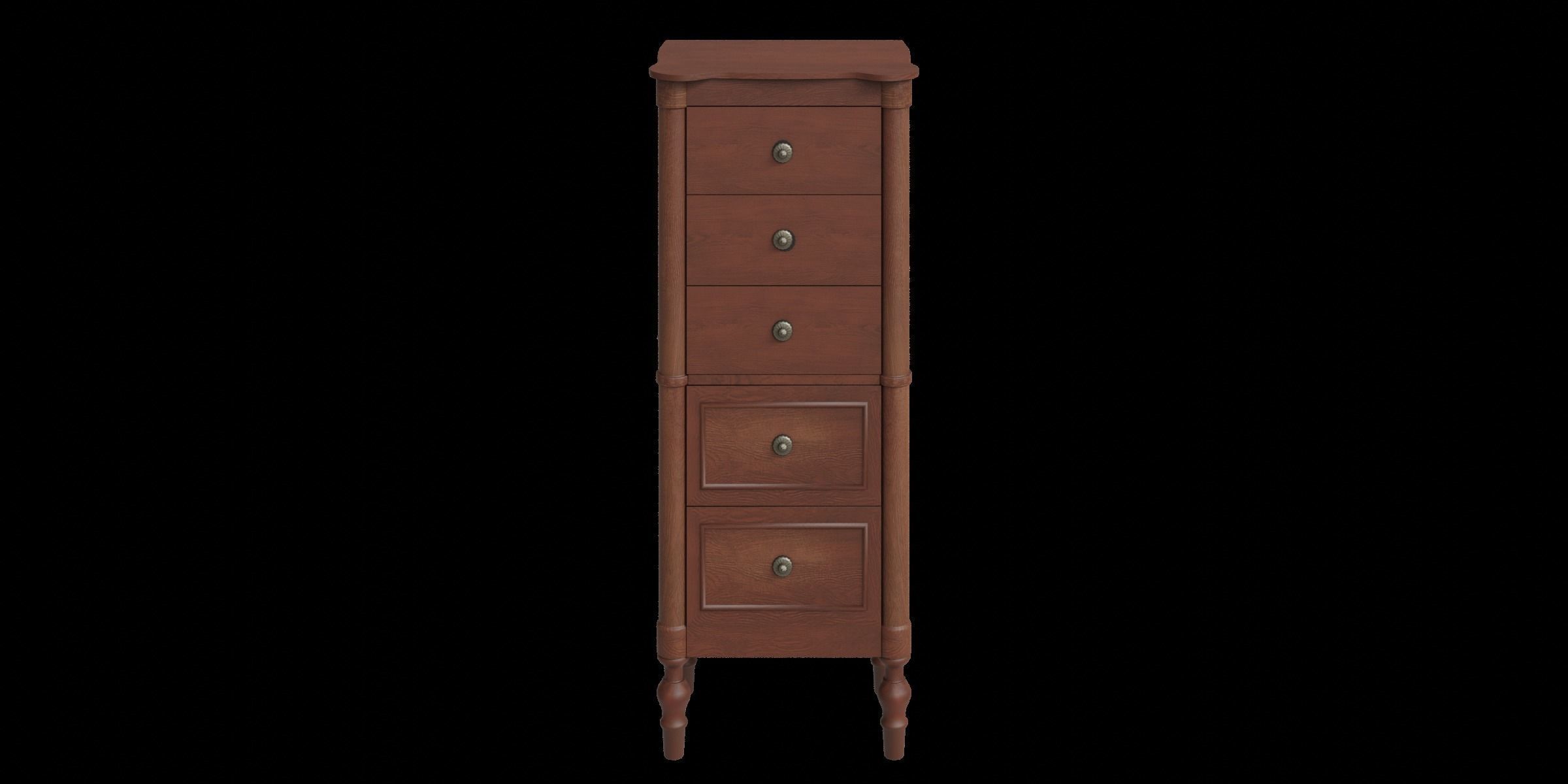 Suzanne Jewelry Armoire Walnut Low-poly 3D model_8