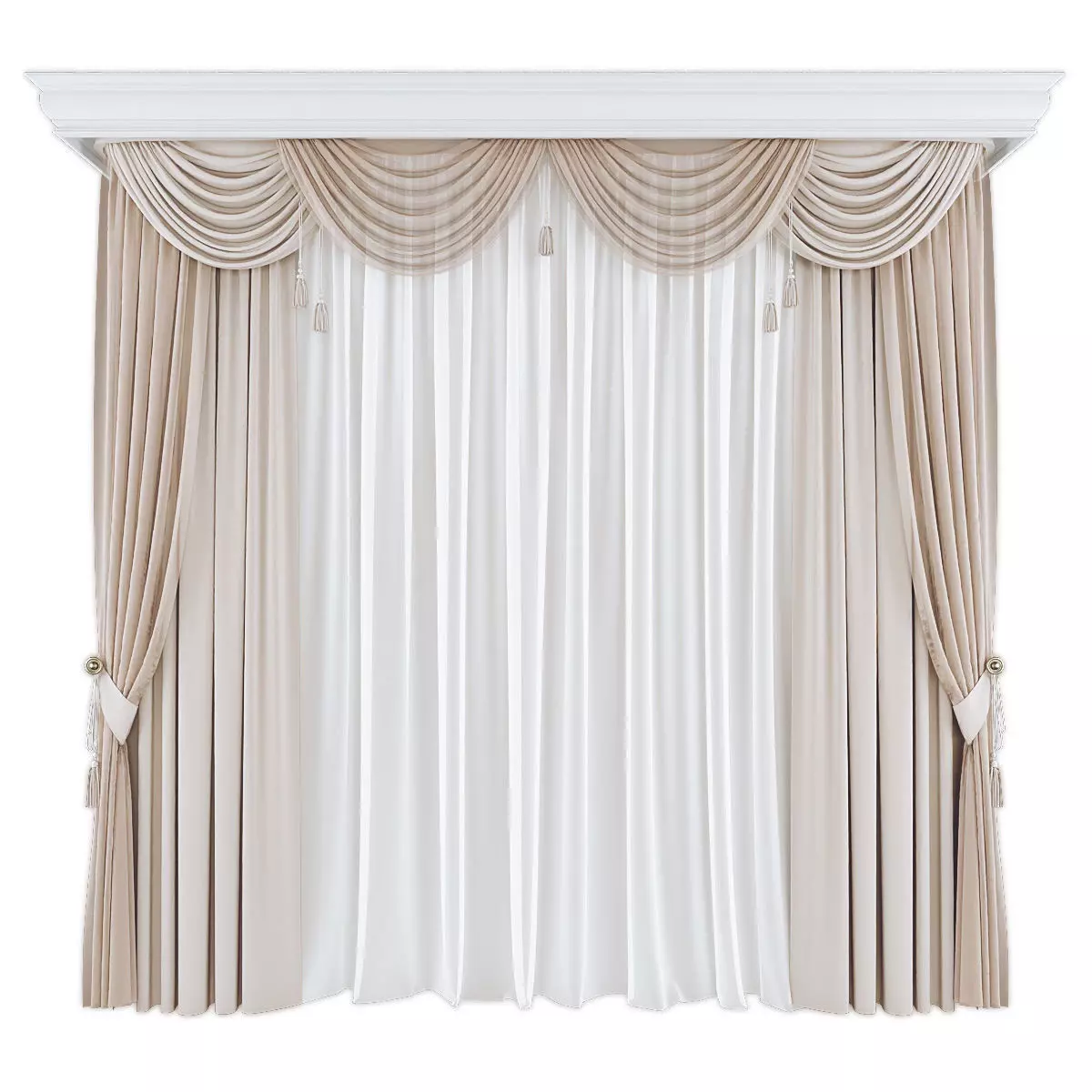 Curtains581 Low-poly 3D model_0