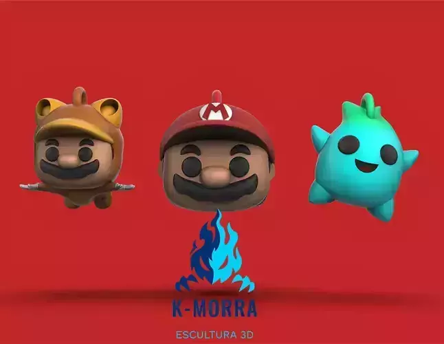 Mario Bros Keychain Funkos pack 3D print model