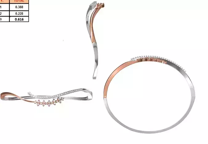 Women Bangle Bracelet STL JCD Details