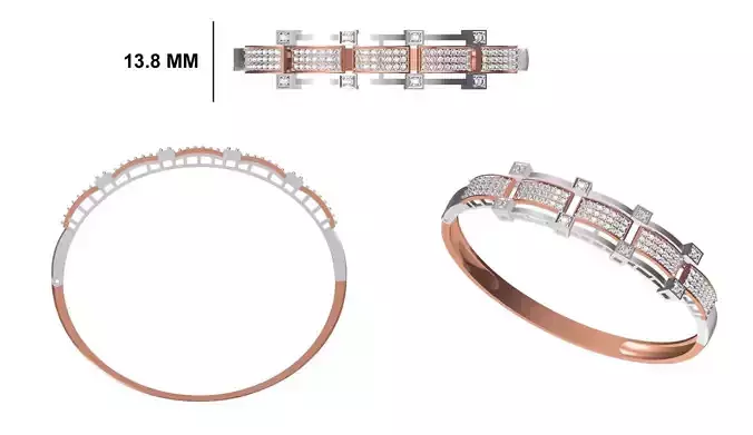 Women Bangle Bracelet STL JCD Details