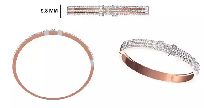 Women Bangle Bracelet STL JCD Details