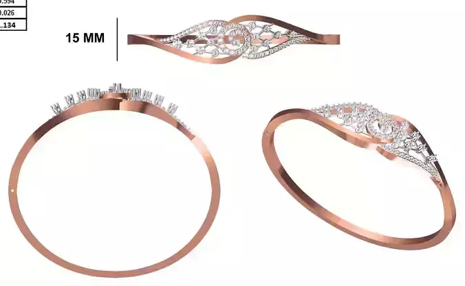 Women Bangle Bracelet STL JCD Details