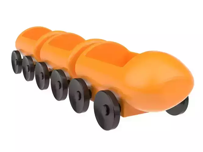 plastic toy train 02 3D model