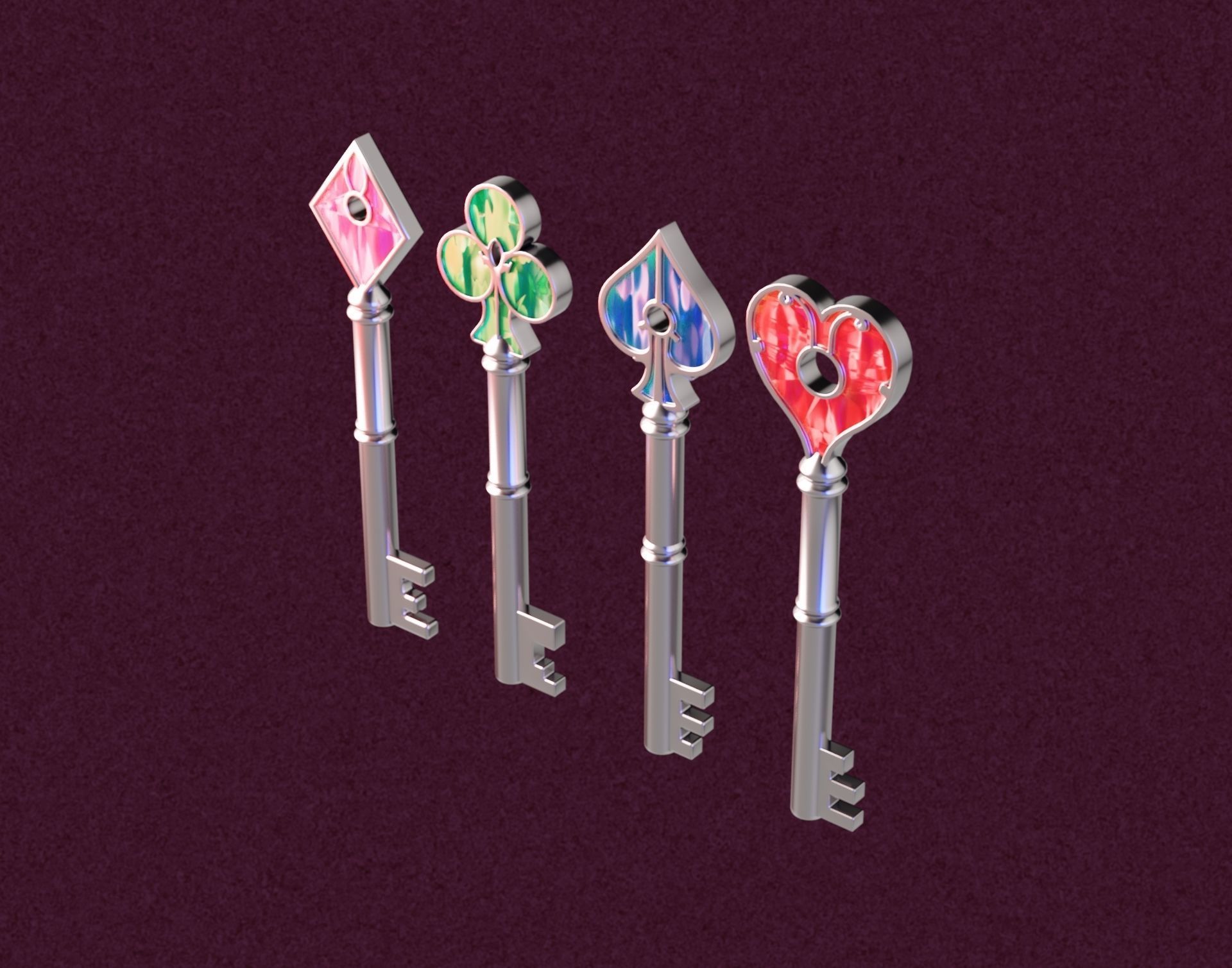 Resident Evil 2 Keys 3D print model_3