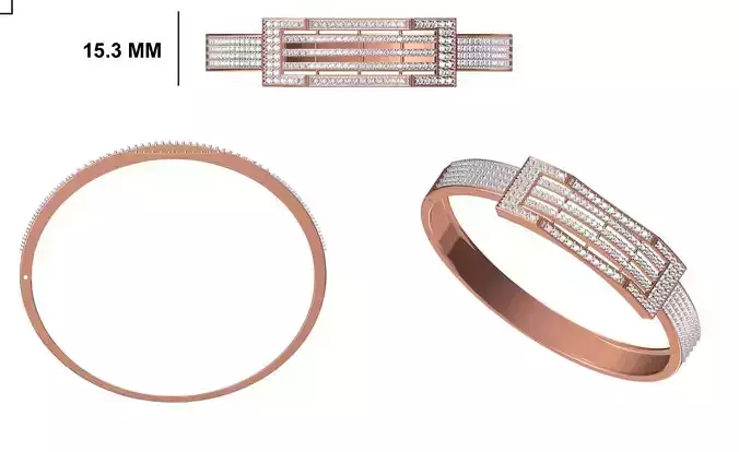 Women Bangle Bracelet STL JCD Details