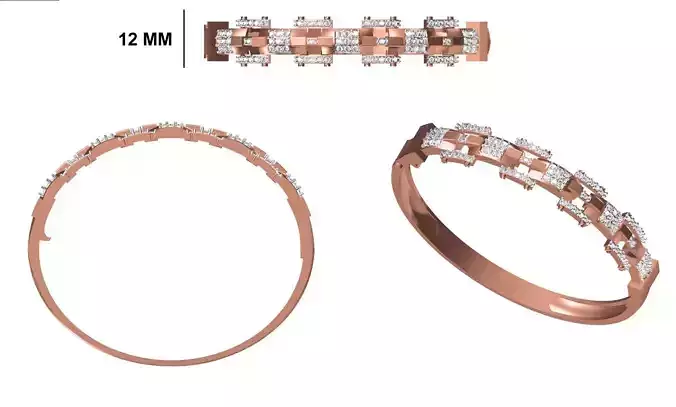 Women Bangle Bracelet STL JCD Details