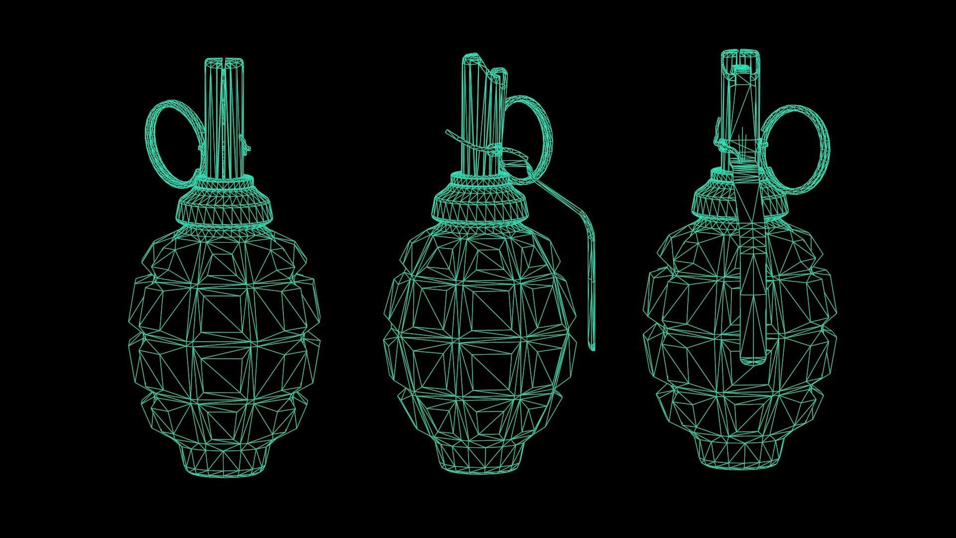 Game Ready F1 Grenade Low-poly 3D model_4