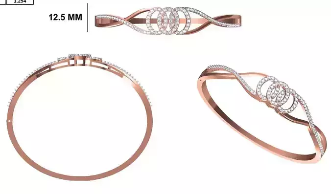 Women Bangle Bracelet STL JCD Details