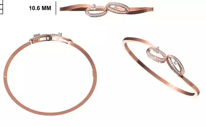 Women Bangle Bracelet STL JCD Details