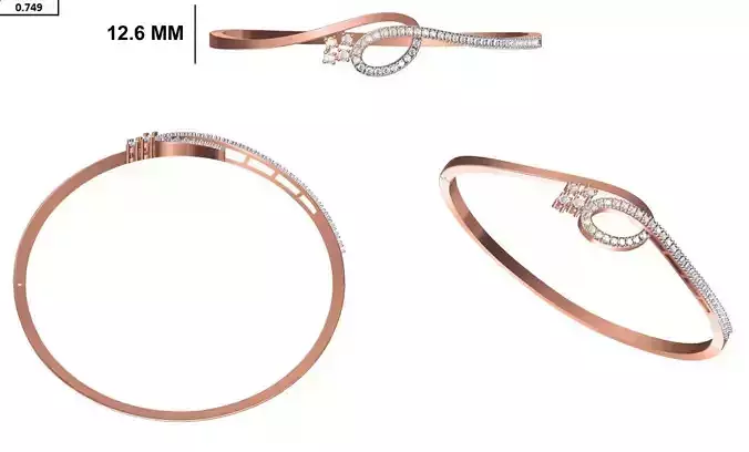 Women Bangle Bracelet STL JCD Details