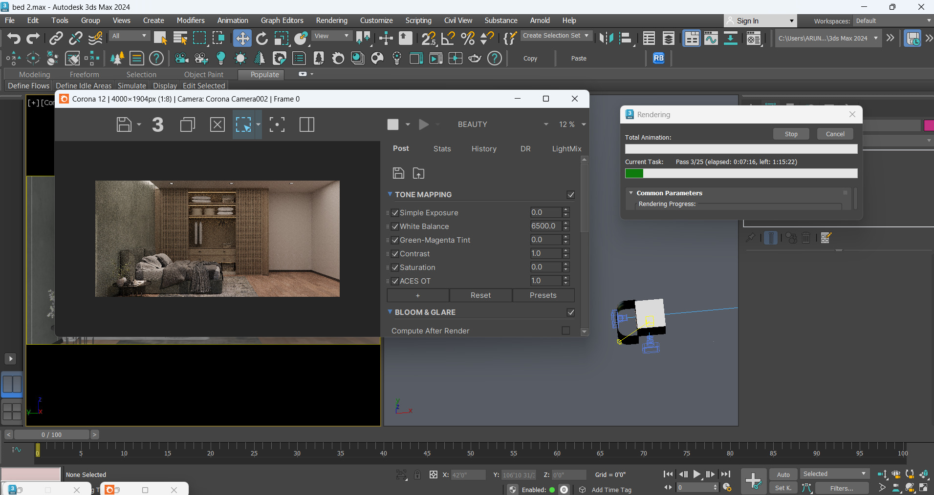 Interior scene Bedroom  3D model_4