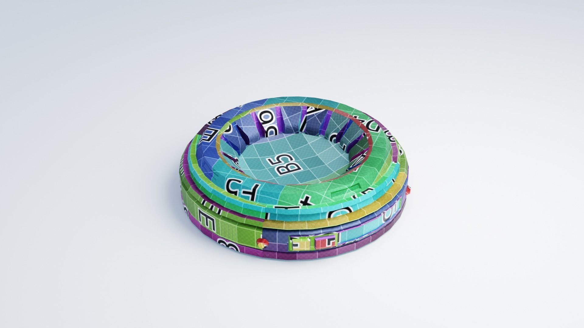 Hologram Puck 4K and 2K Low-poly 3D model_4