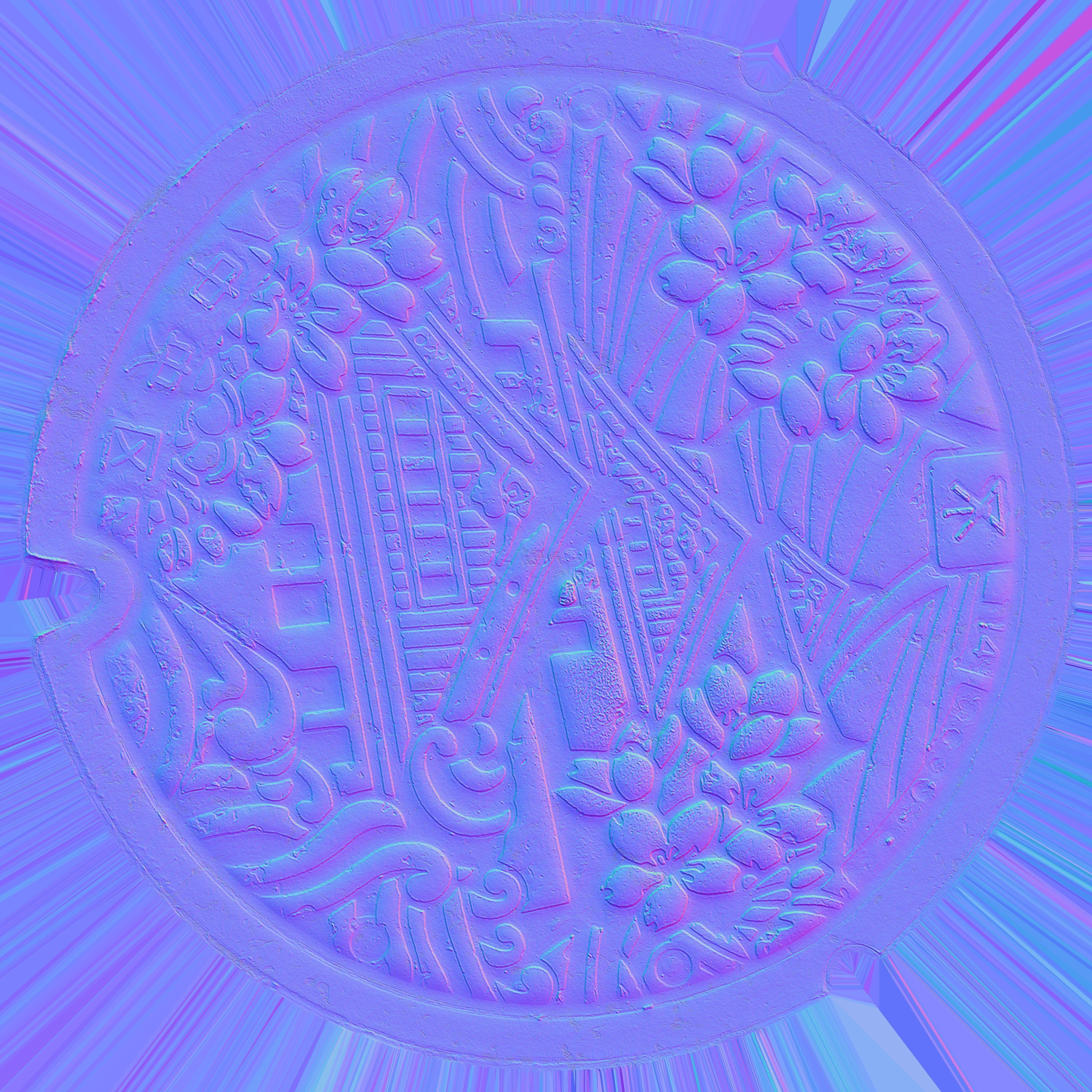 Game Ready Osaka Manhole Low-poly 3D model_12