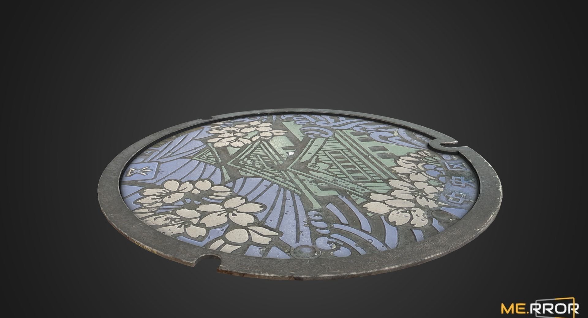 Game Ready Osaka Manhole Low-poly 3D model_2