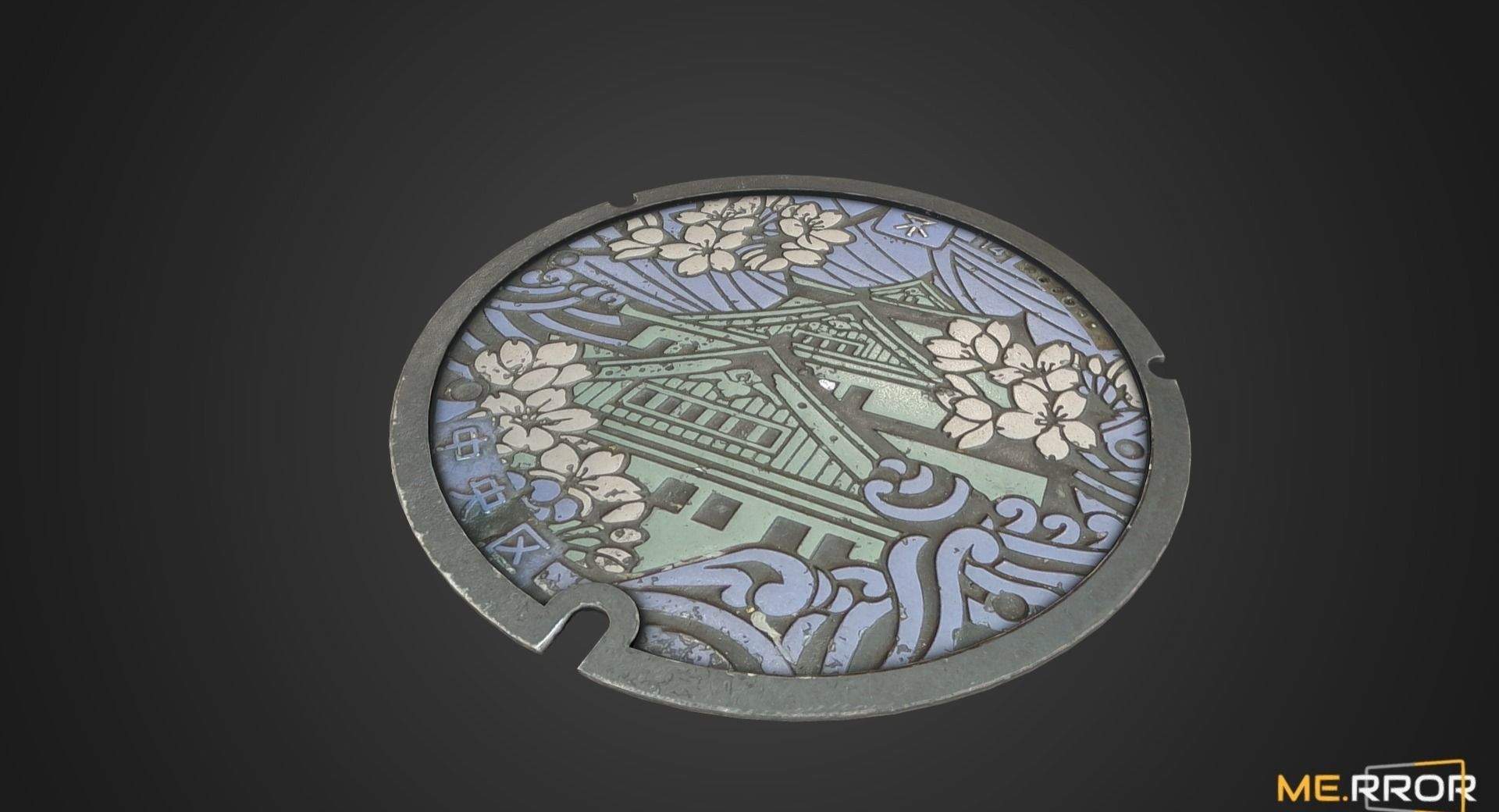 Game Ready Osaka Manhole Low-poly 3D model_1