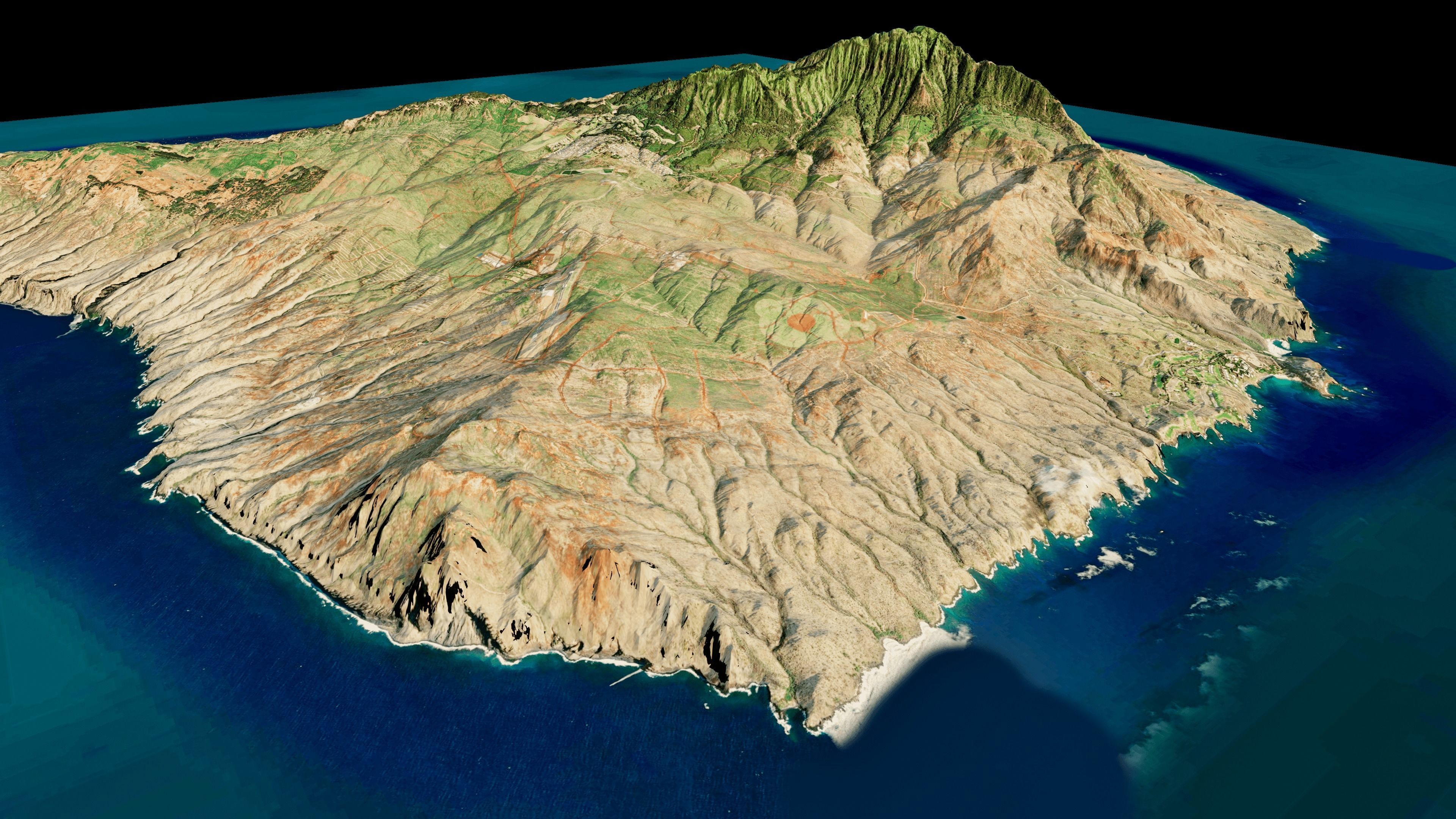Lanai Island 3d Model terrain Low-poly 3D model_13