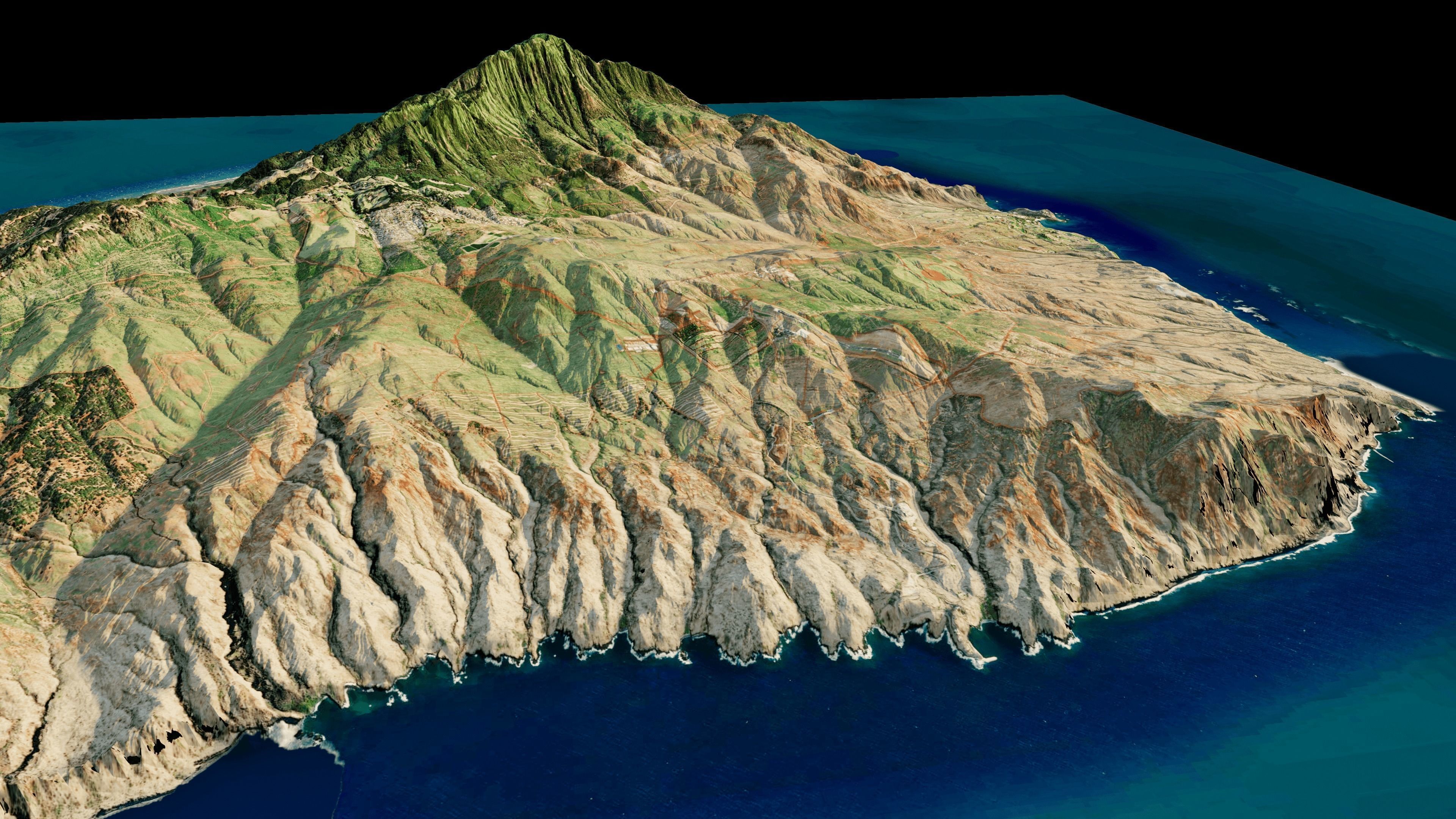 Lanai Island 3d Model terrain Low-poly 3D model_3