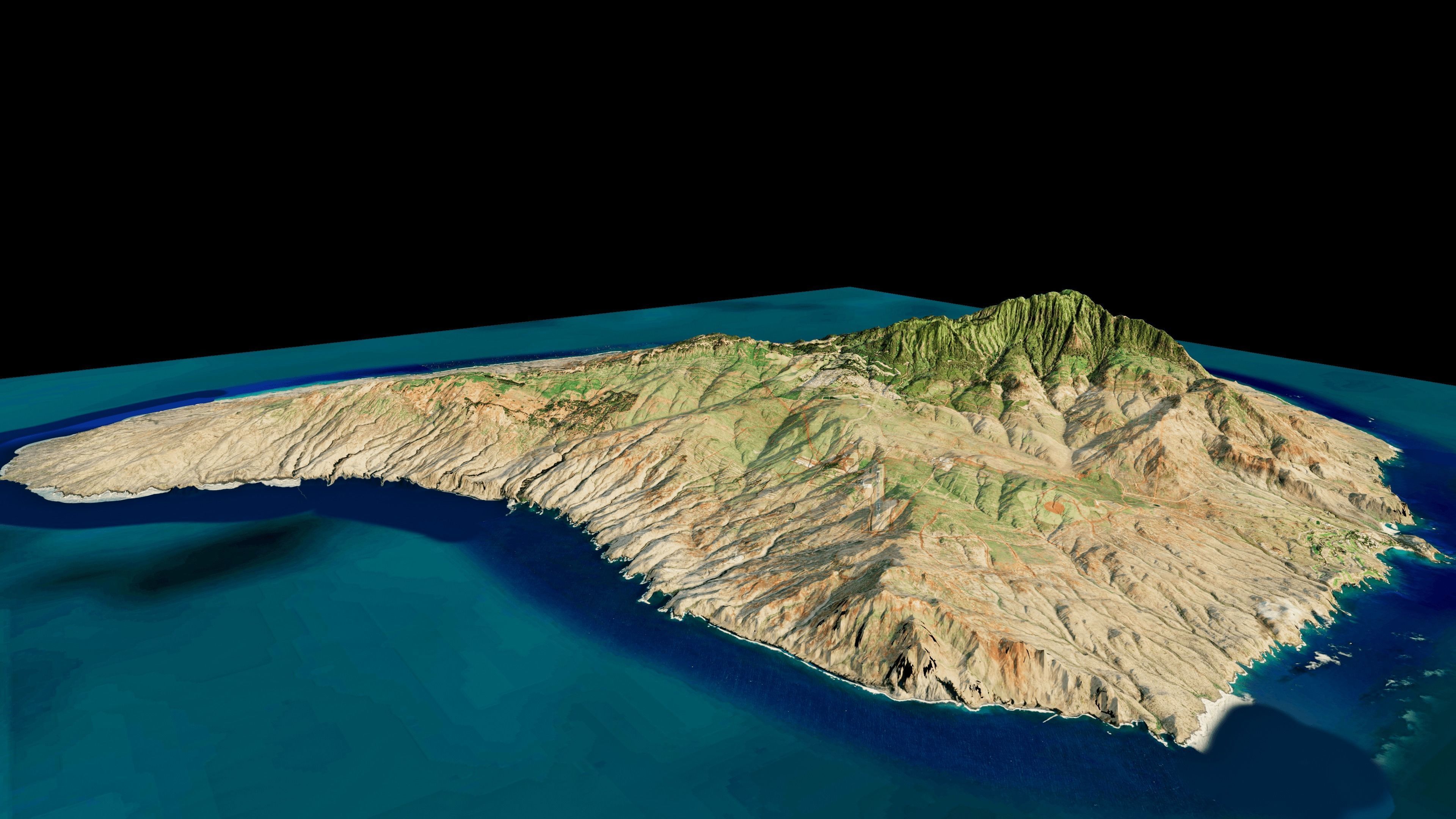 Lanai Island 3d Model terrain Low-poly 3D model_1