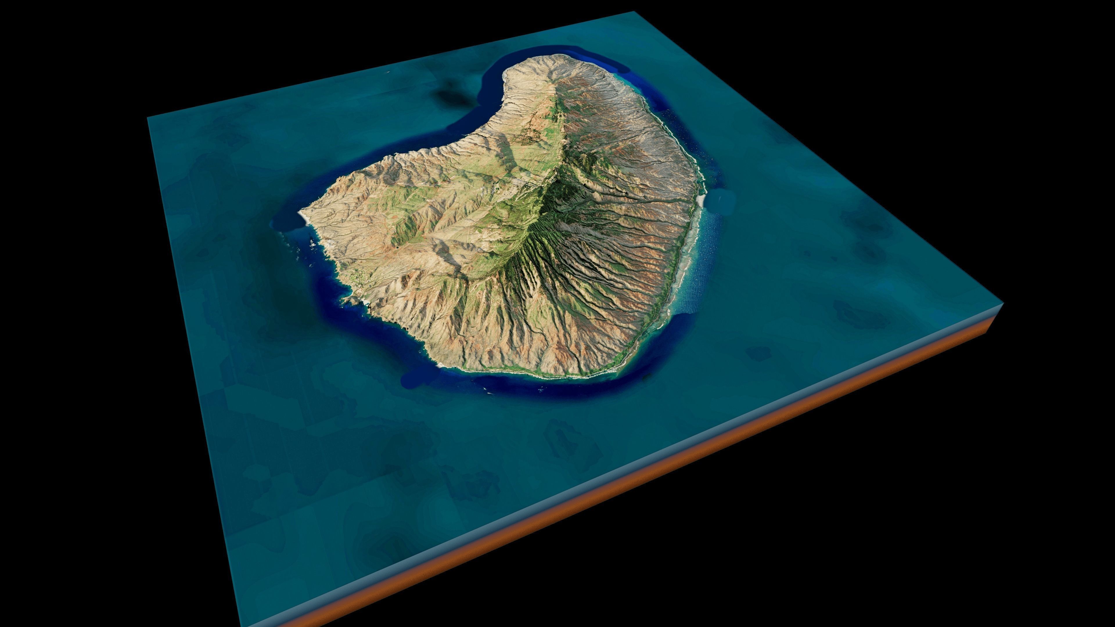 Lanai Island 3d Model terrain Low-poly 3D model_4