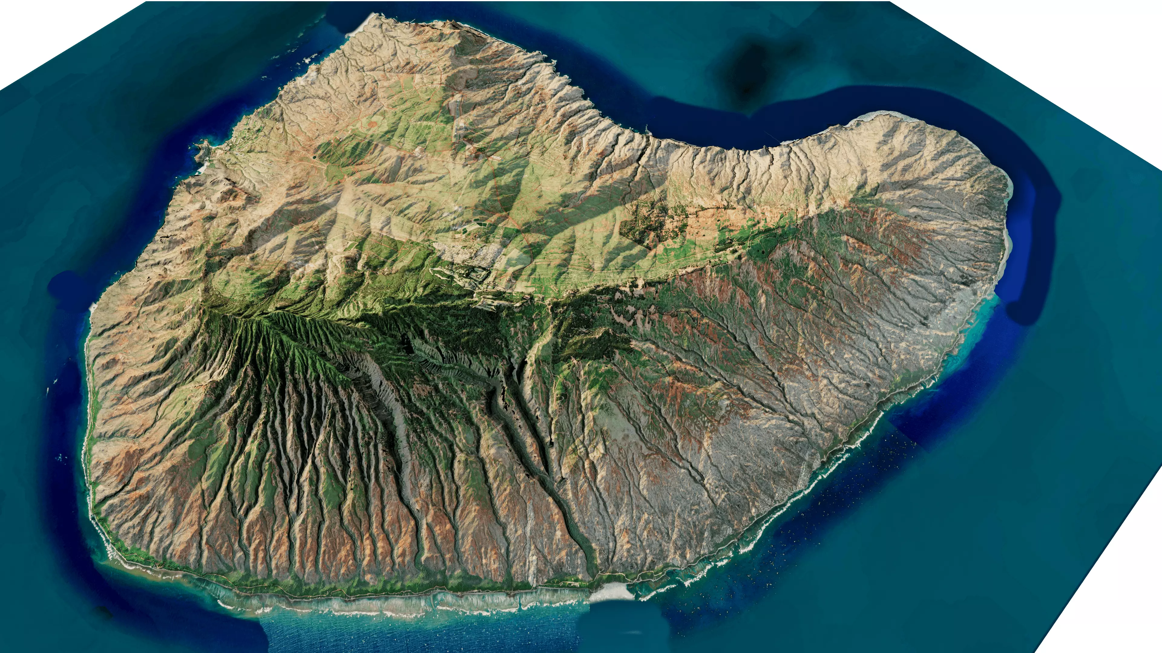 Lanai Island 3d Model terrain Low-poly 3D model_0