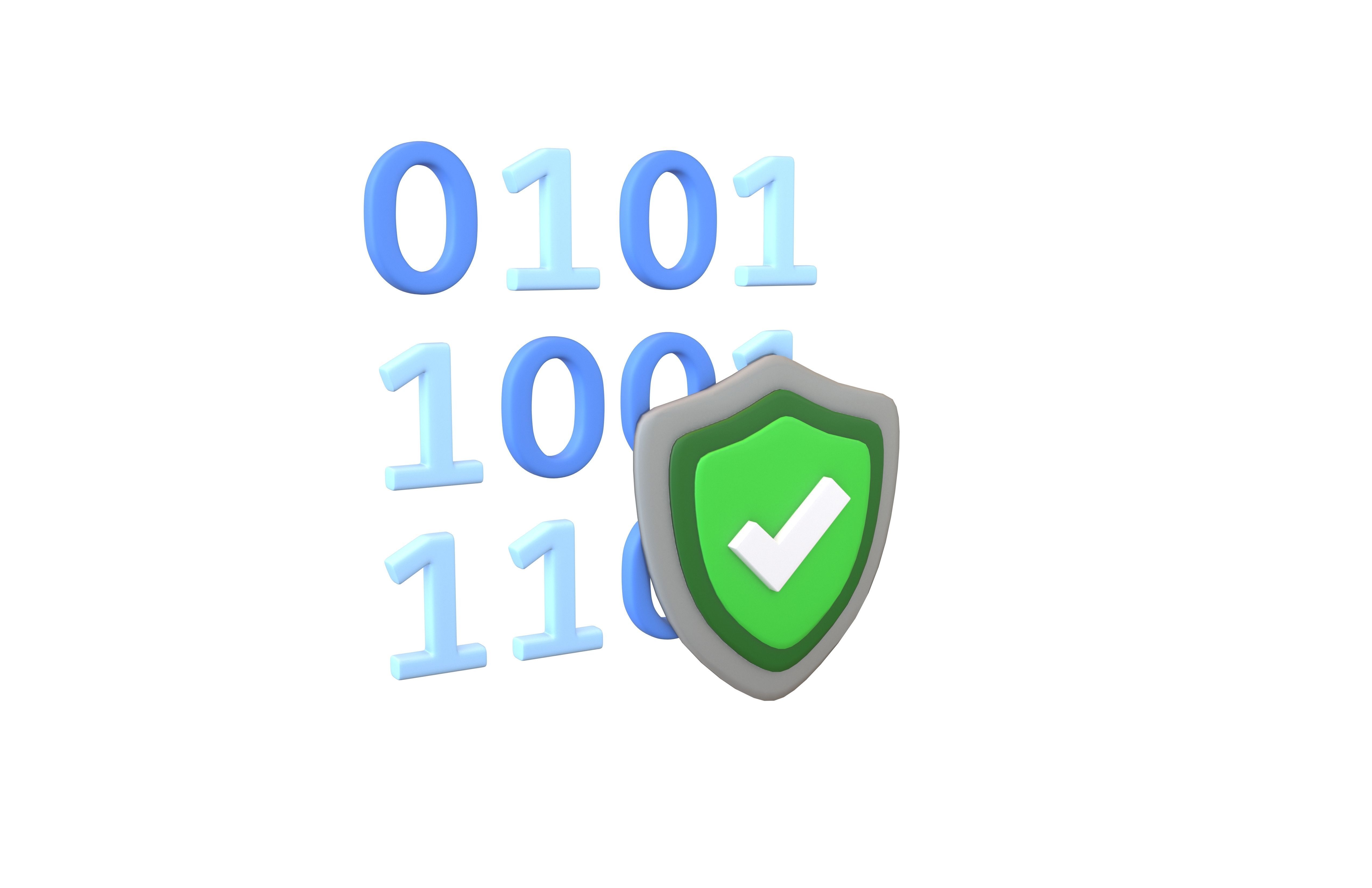 Data Protect Icon v1 001 Low-poly 3D model_1