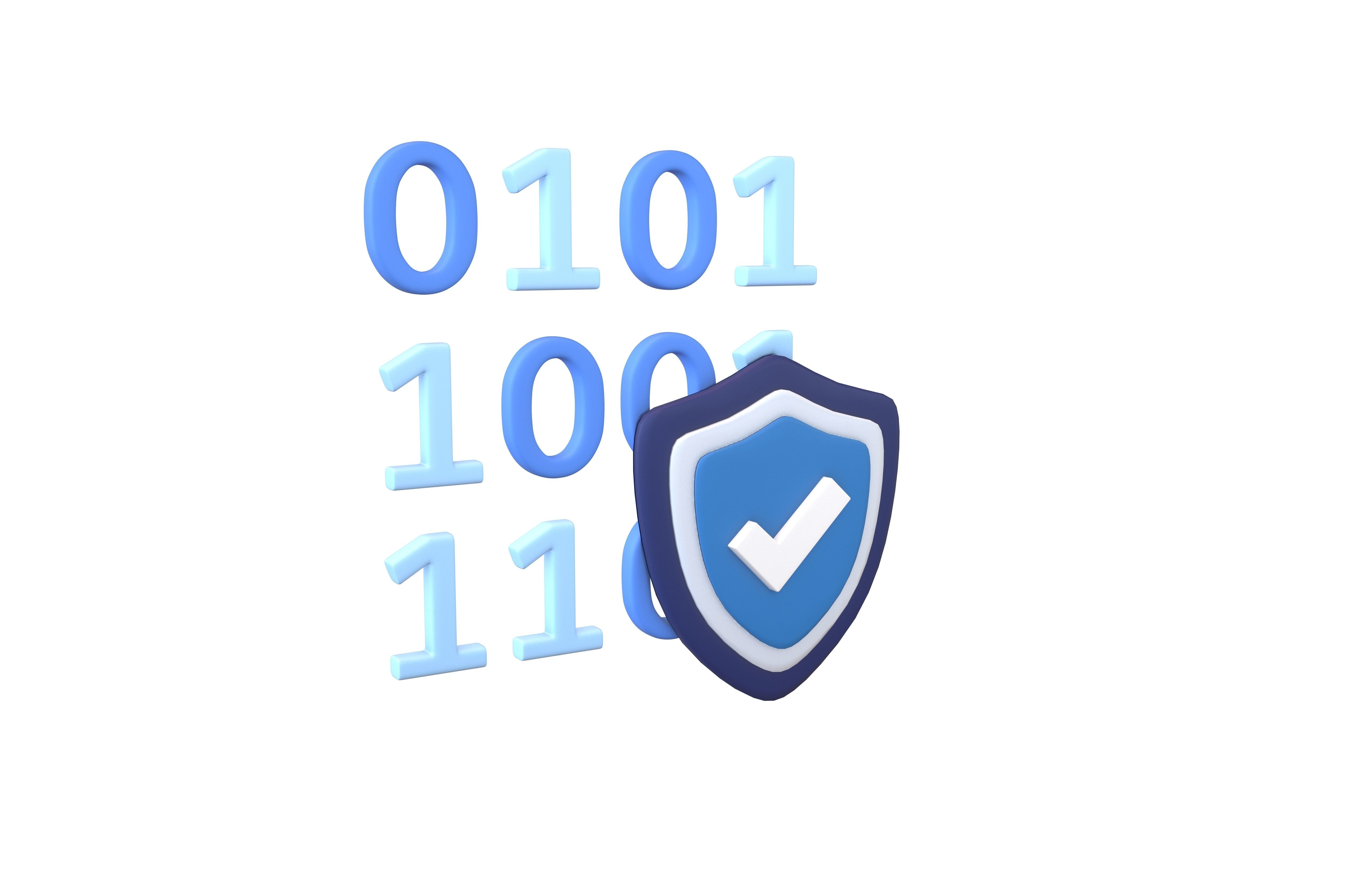 Data Protect Icon v1 002 Low-poly 3D model_1