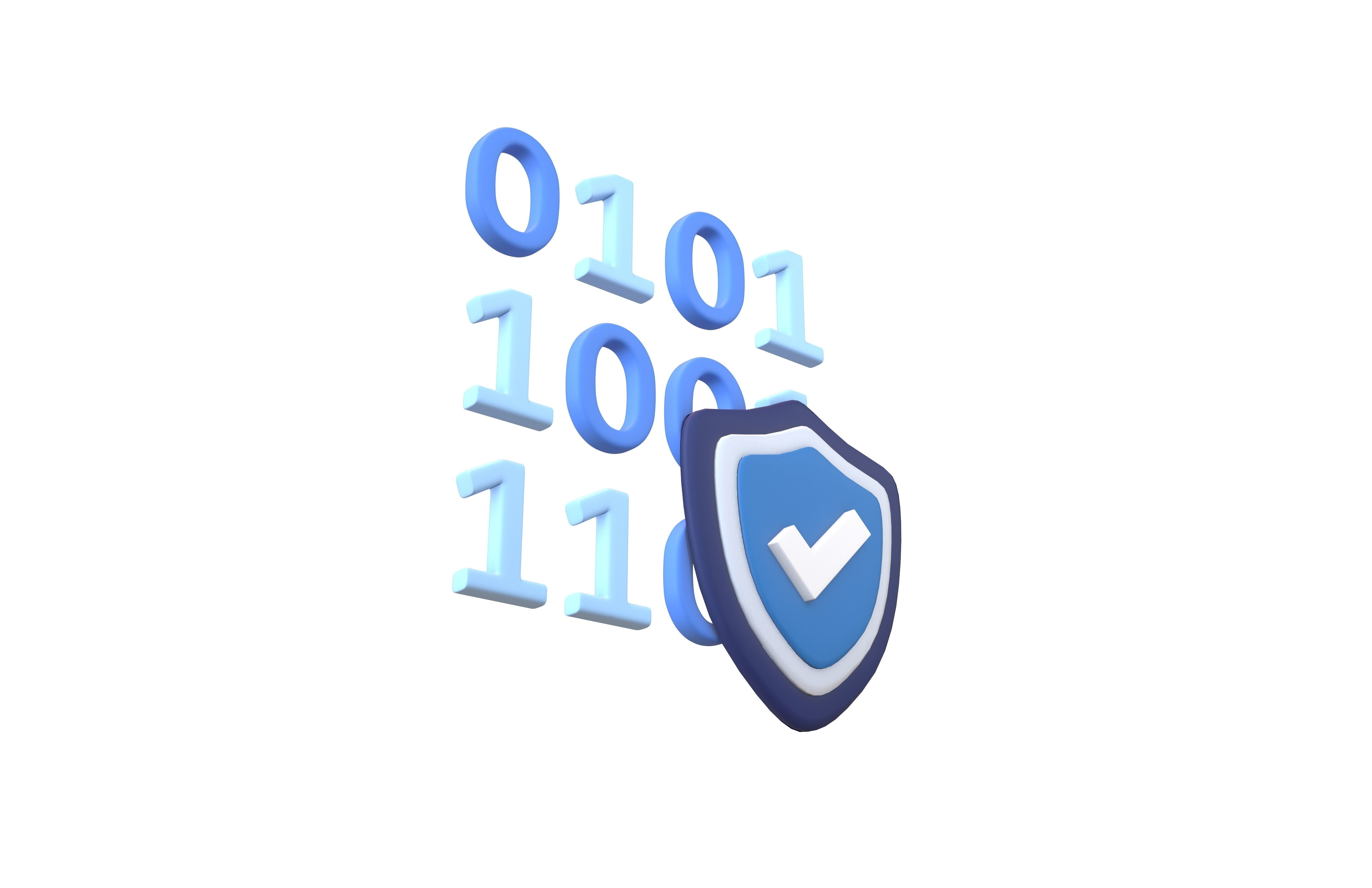 Data Protect Icon v1 002 Low-poly 3D model_3