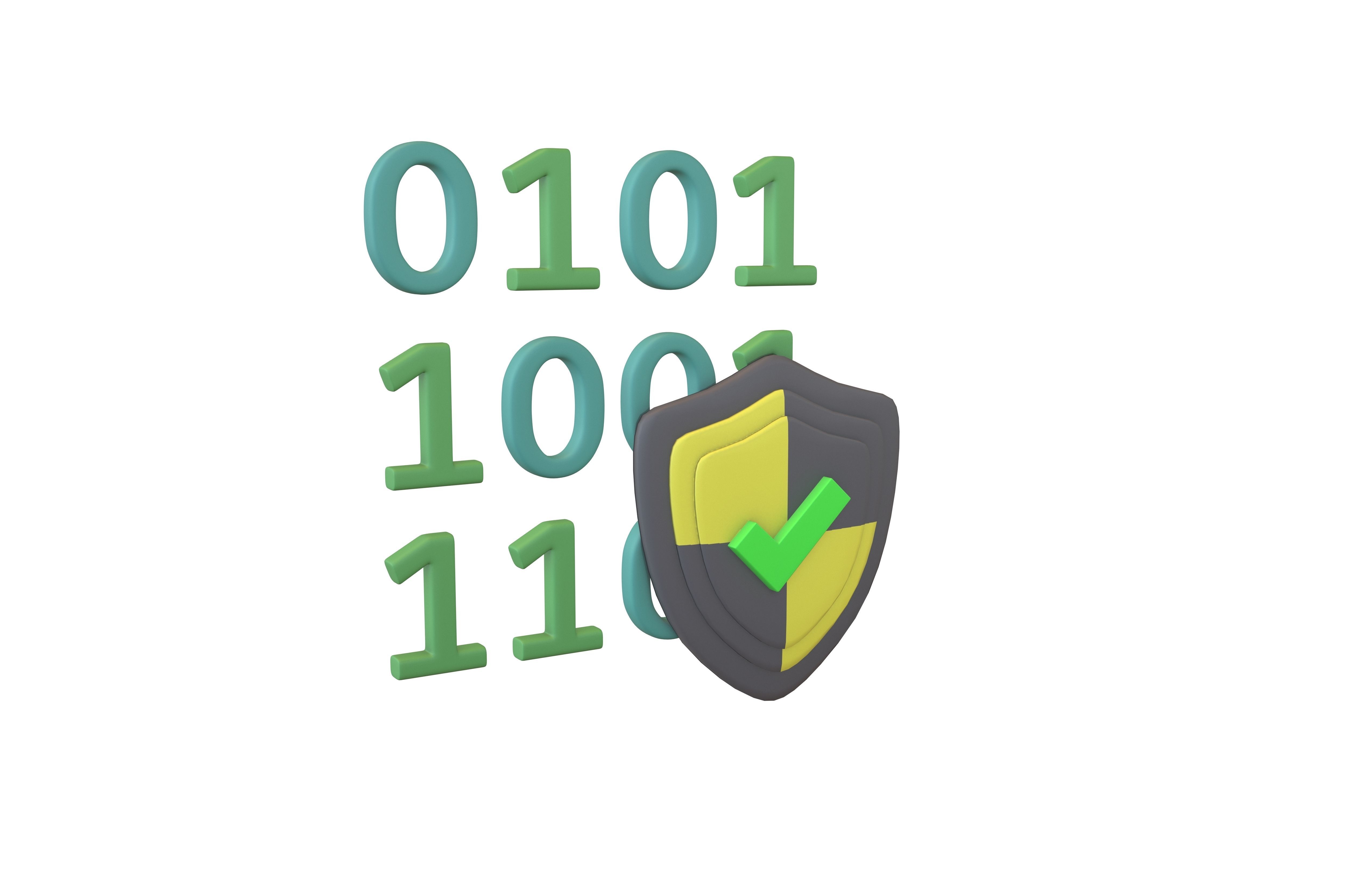 Data Protect Icon v1 006 Low-poly 3D model_1