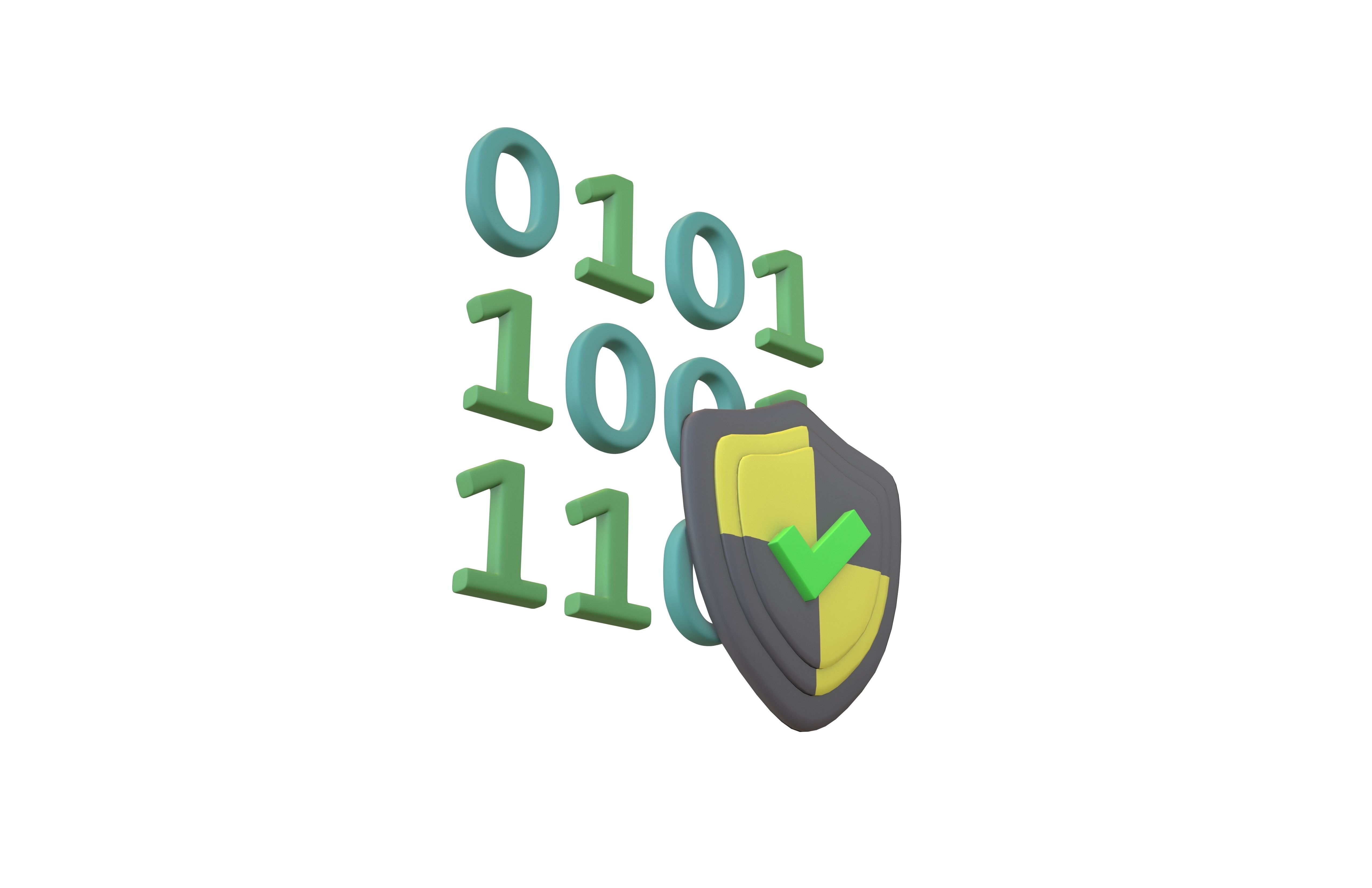 Data Protect Icon v1 006 Low-poly 3D model_3
