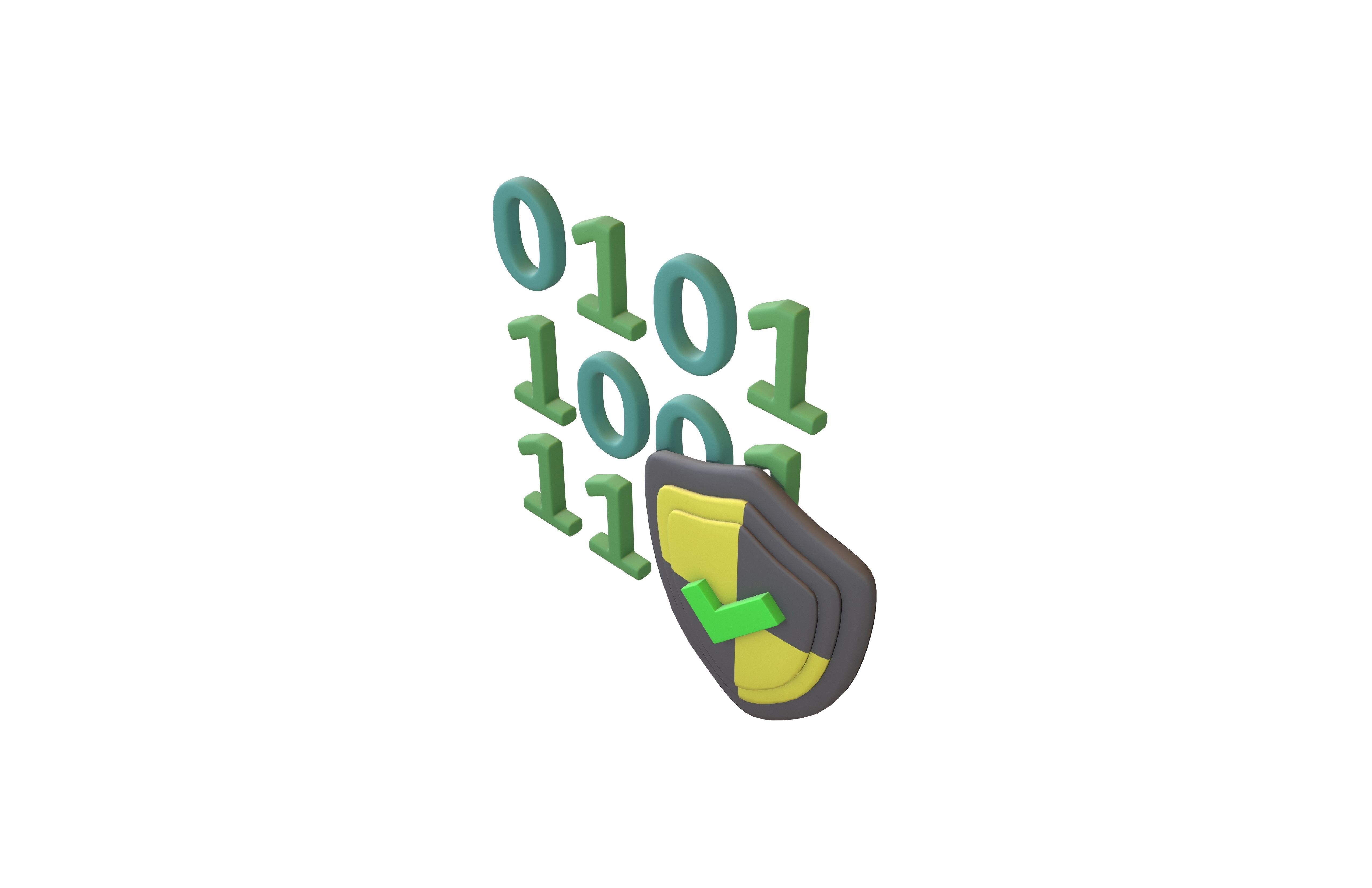 Data Protect Icon v1 006 Low-poly 3D model_2
