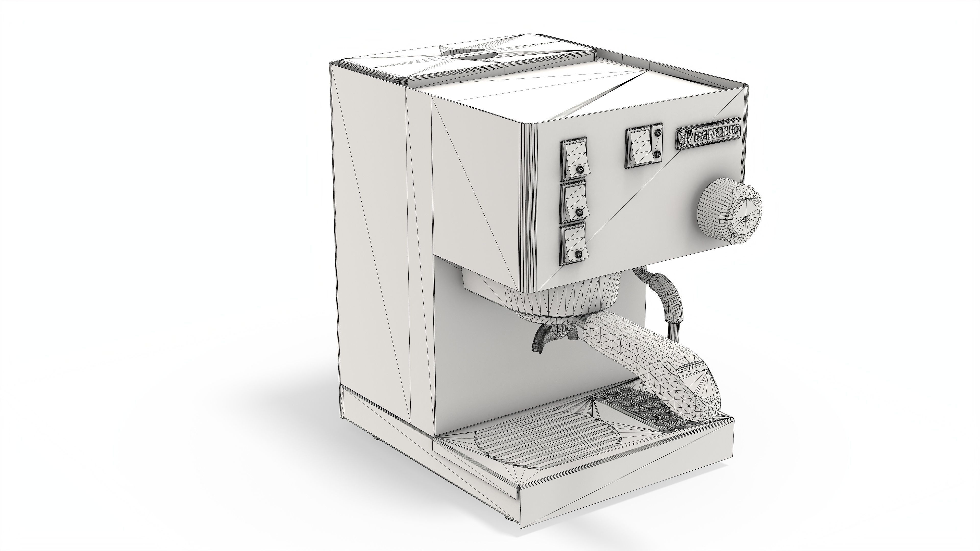 Rancilio Silvia Home Espresso Machine Low-poly 3D model_10